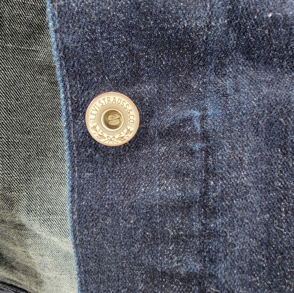 Levi Strauss & Co Denim Jean Jacket Button Up Womens Junior’s Large Dark Wash - Picture 5 of 7